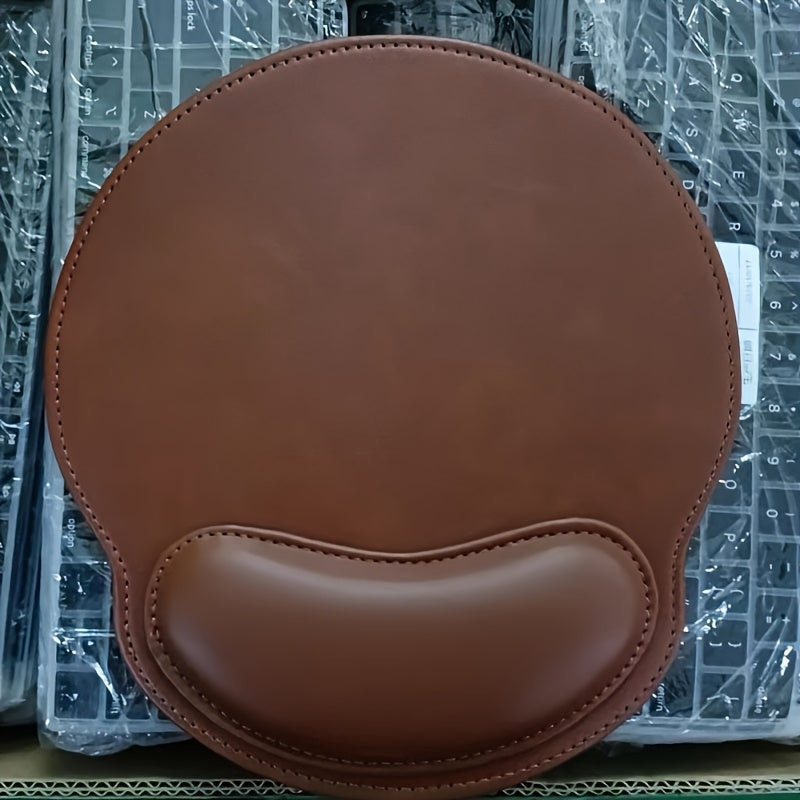 Suport pentru mouse ergonomic ComfyClick din piele ecologică maro, antiderapant