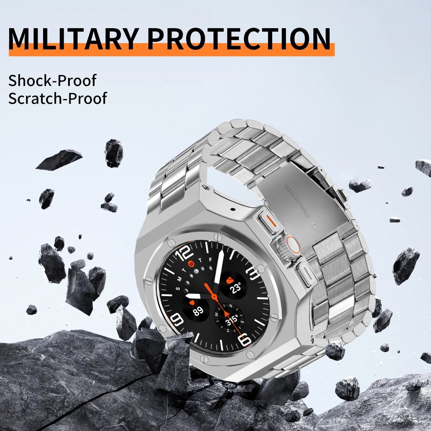 Galaxy Ultra 47mm AstraGuard için Çinko Alaşımı Kasa ve Kordon