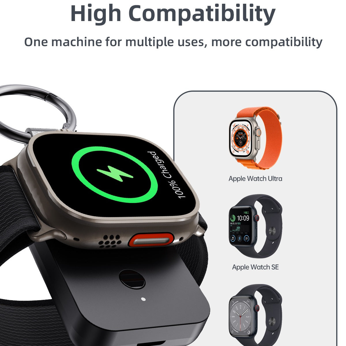 Batería portátil PulseKey para llavero con carga rápida para Apple Watch