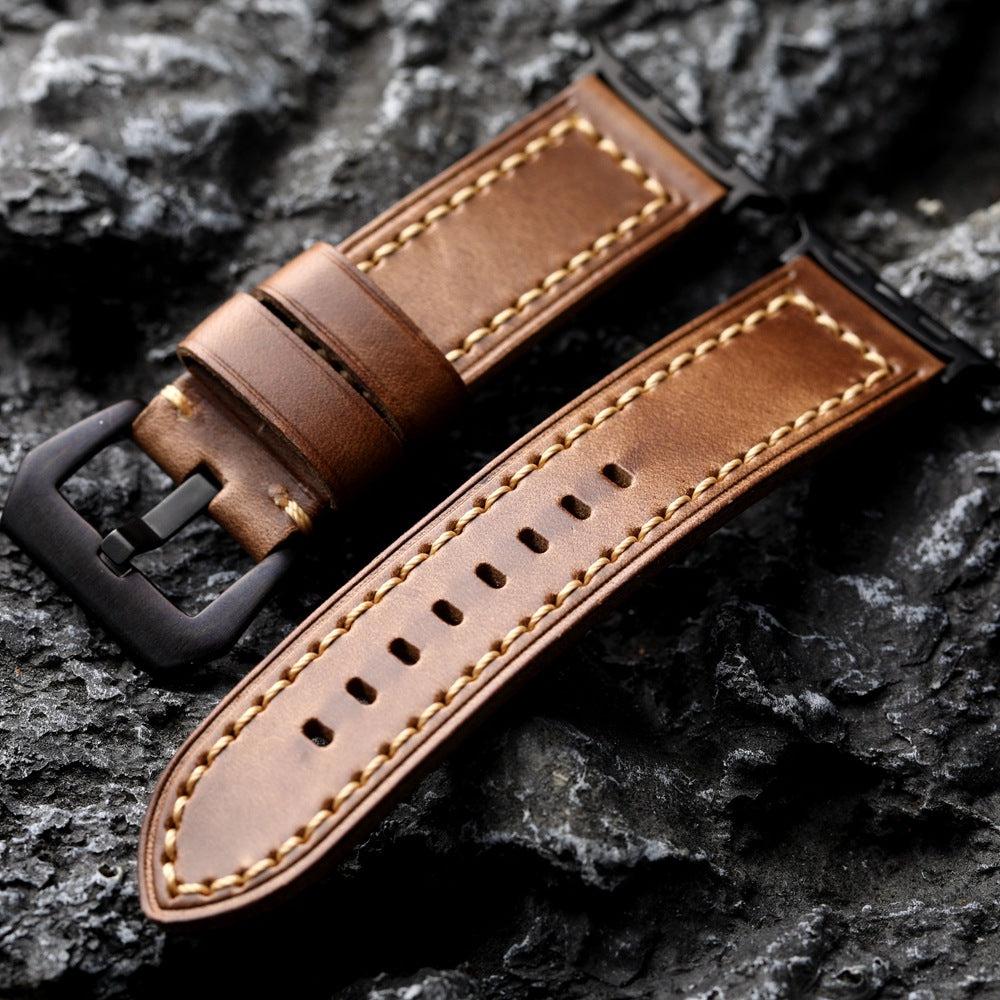 Nova Vintage Brown Premium Leather Strap For Apple Watch