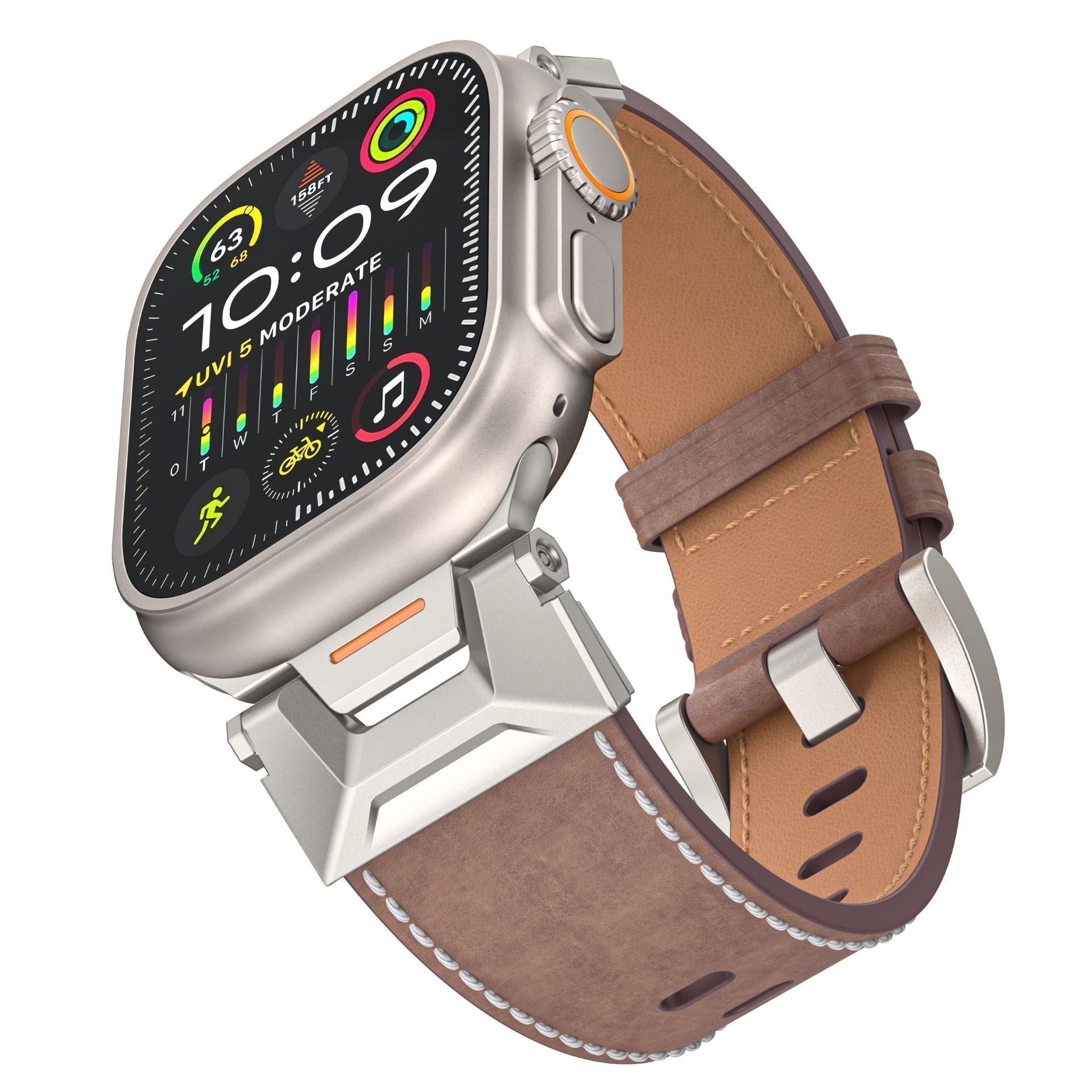 Correia de Pele Trailblazer para Apple Watch - Fivela em Titânio
