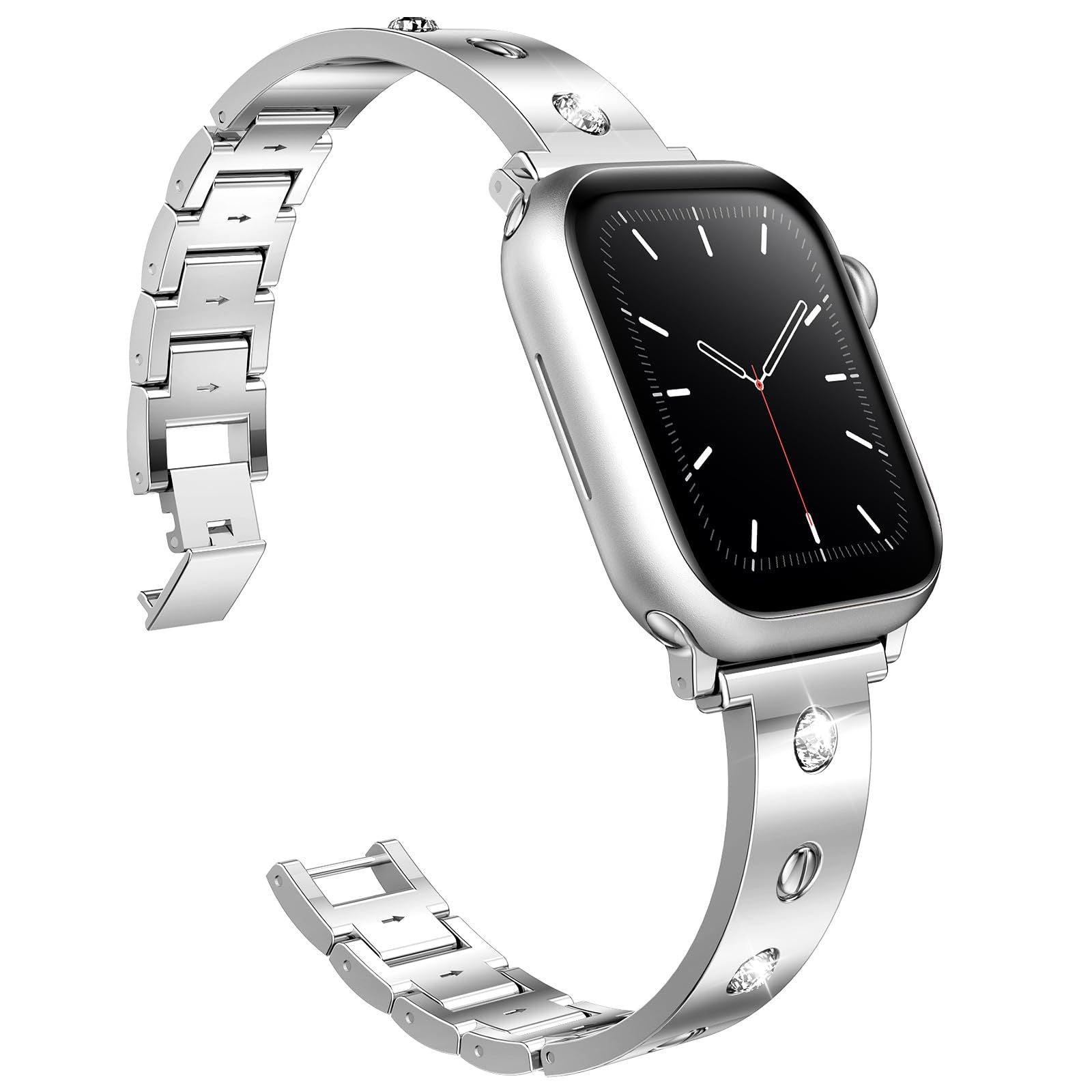 Bracciale con fibbia incastonata di diamanti LumaForge per Apple Watch