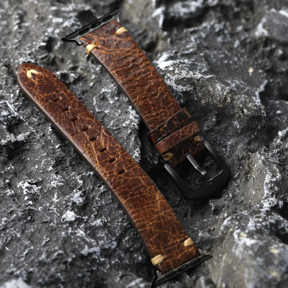HarborLoom Cracked Vintage Handmade Strap for Apple Watch