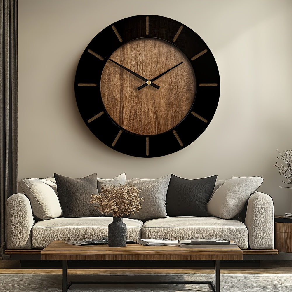 TimberMuse Hodiny Dřevěné Nástěnné Hodiny pro Tichou Domácí Výzdobu