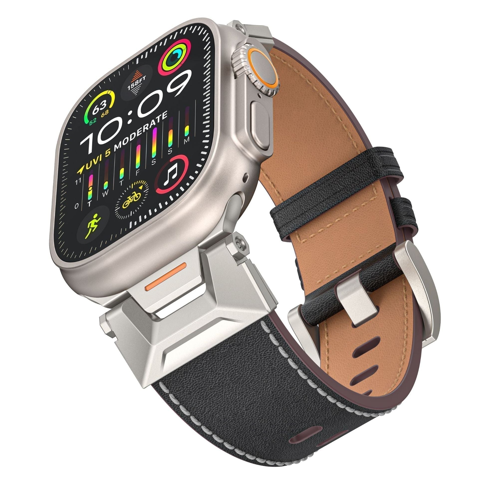 Correia de Pele Trailblazer para Apple Watch - Fivela em Titânio