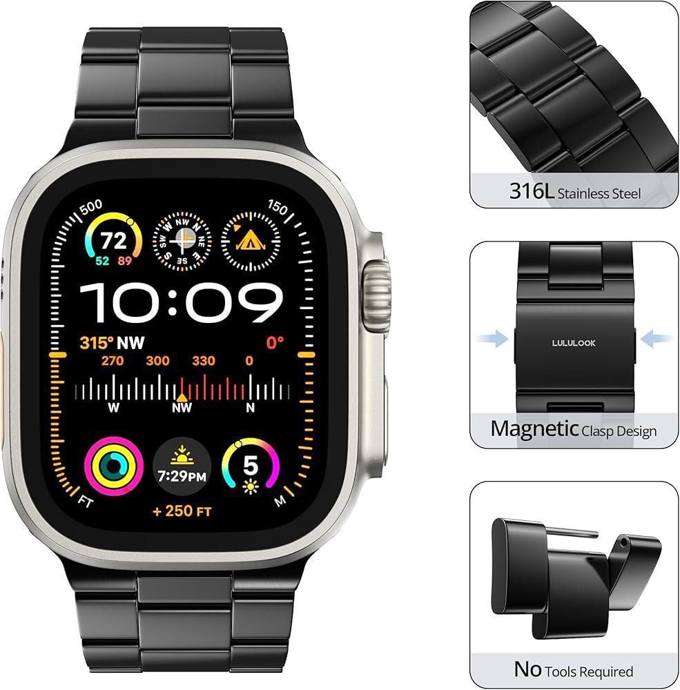 NovaLink 26 mm rustfritt stållenke for Apple Watch Ultra