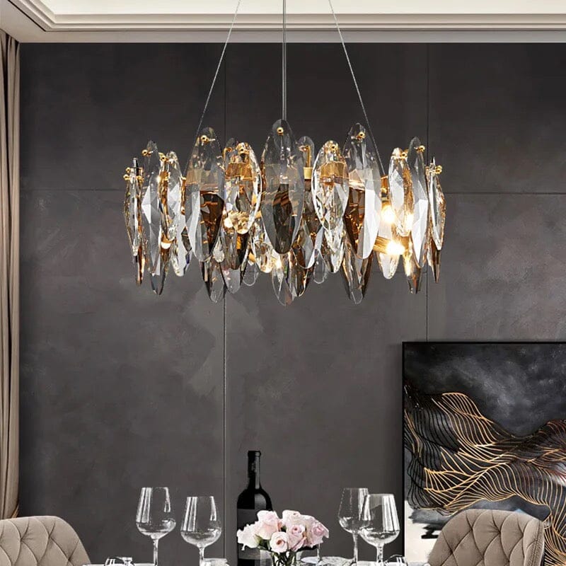 Lampadario a Foglia di Cristallo Nordico Aurelia dalla Collezione Lumen