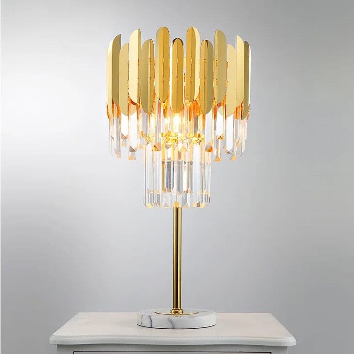 Lámpara de pie y de mesa Nova Crystal en acero inoxidable