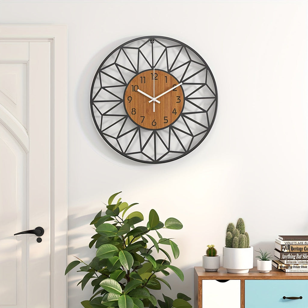 Metalwood Hollow Metal Wall Timepiece For Homes And Offices