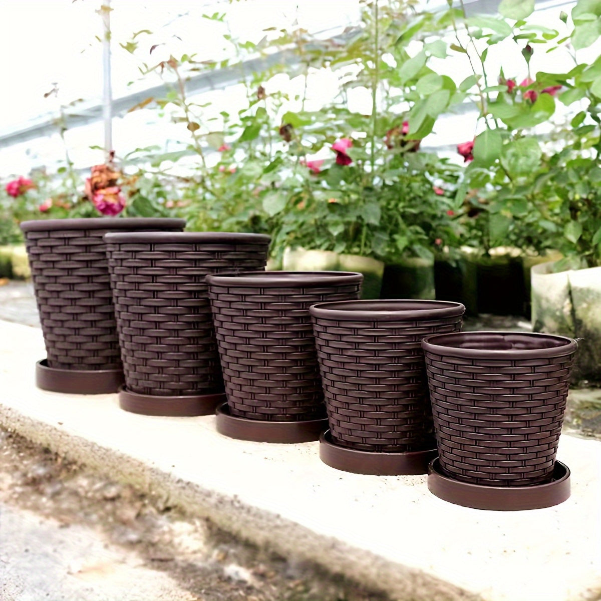 WeaveGrow Pot: Woven Style Planter For Elegant Indoor And Outdoor Decor