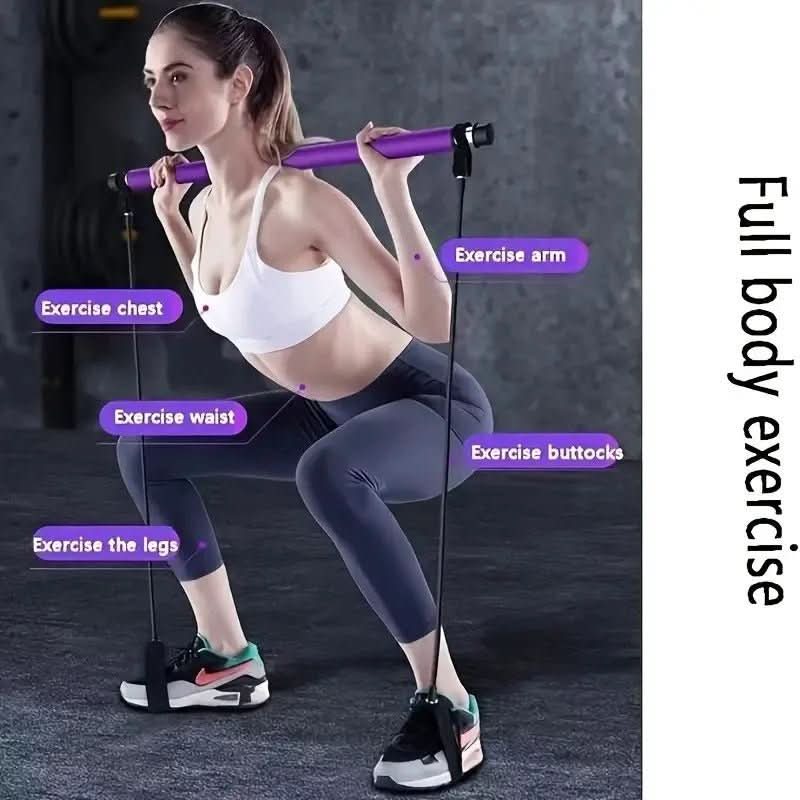 CoreFlex Portable Bar Set With Resistance Bands For Home Workouts