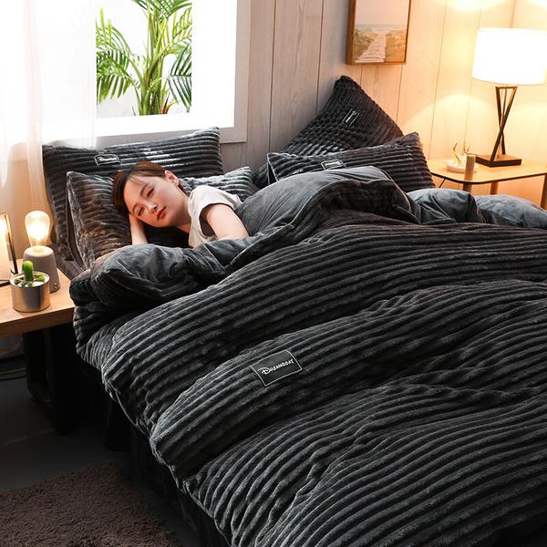 Thickened Corduroy Velvet Bedding Set