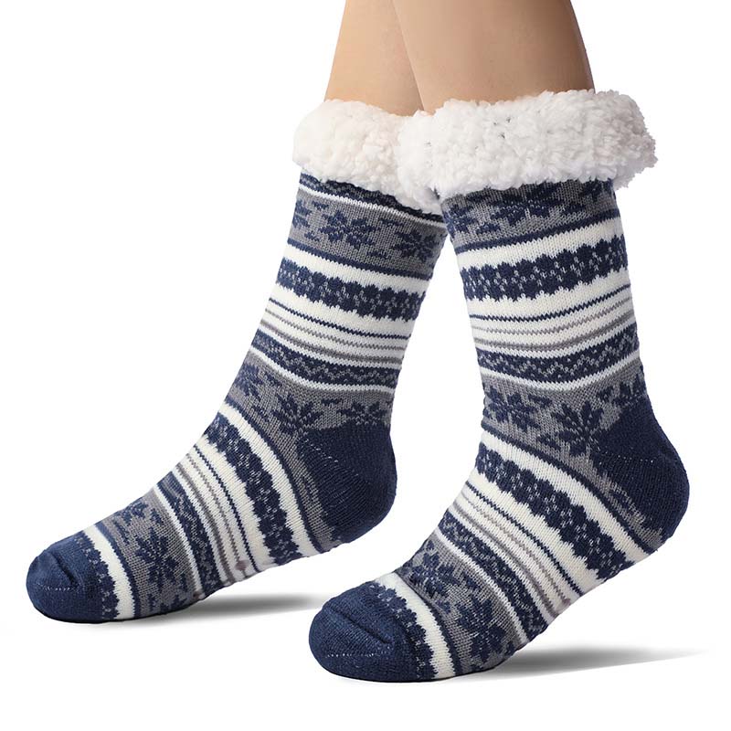 Ultra silné domácí ponožky s kašmírovými papučemi Snowflake