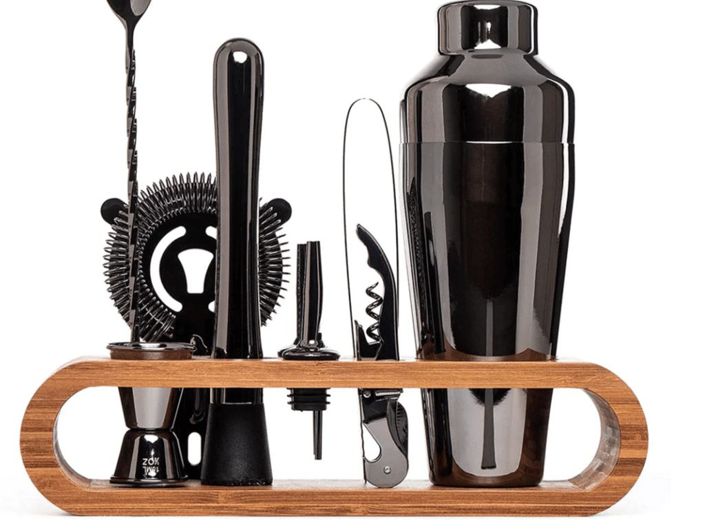 PulseMix Shaker Kit In Stainless Steel Stand And Bar Tools