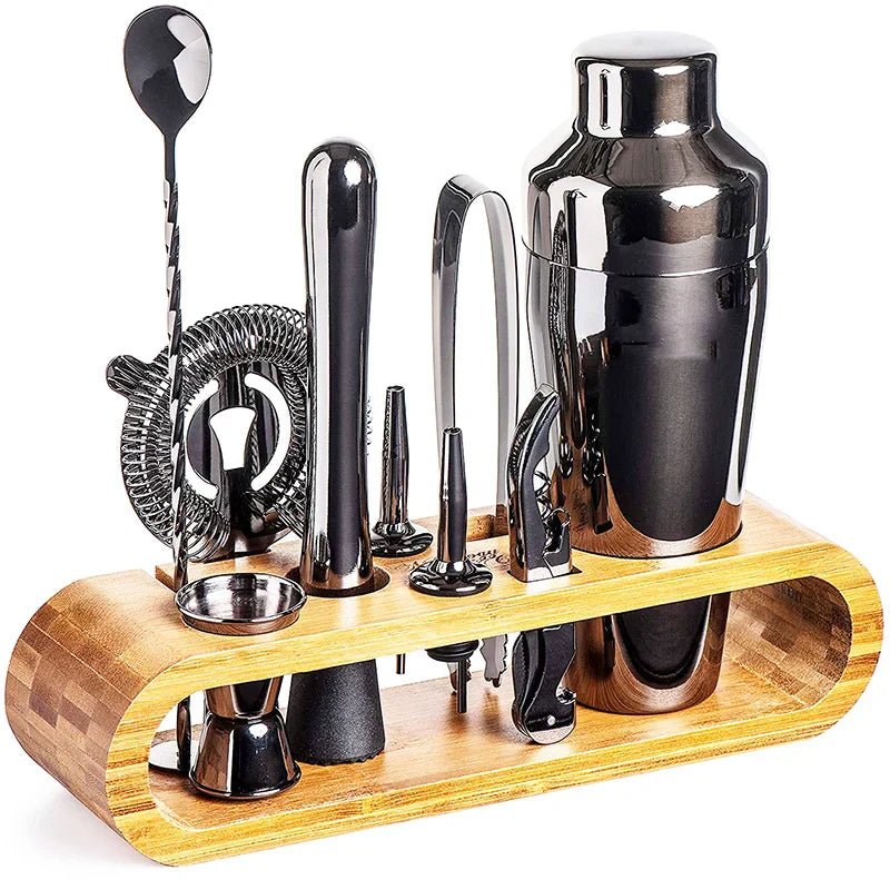 PulseMix Shaker Kit In Stainless Steel Stand And Bar Tools