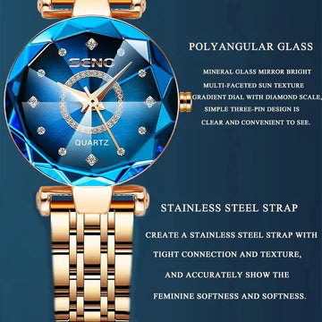 Celestia From LumaAstra Ladies Stainless Steel Watch With Sunburst Dial