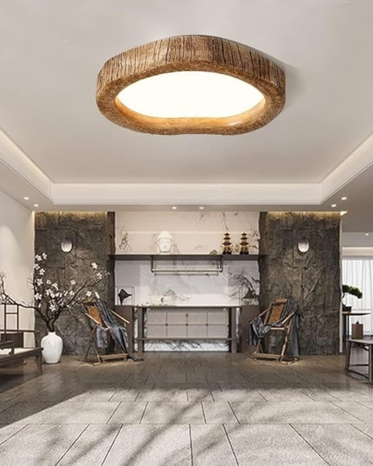 Nova Oak Ceiling Light With Warm Minimal Glow And Wooden Housing
