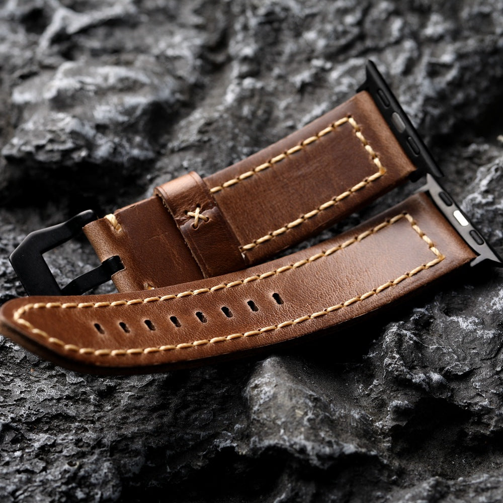 Nova Vintage Brown Premium Leather Strap For Apple Watch