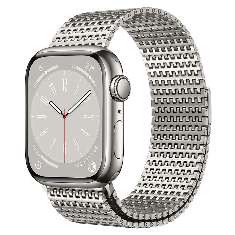 Bracelet magnétique en acier NovaForge inspiré de Corbusier pour Apple Watch