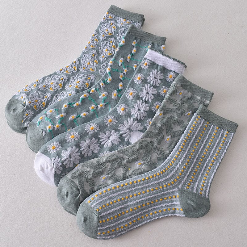 Women's Cotton Socks With Floral Pattern 10 Pack For Everyday Wear