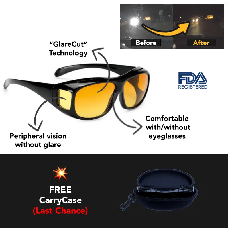 Headlight Drive Glasses For Safer Night Driving With Anti Glare Lenses