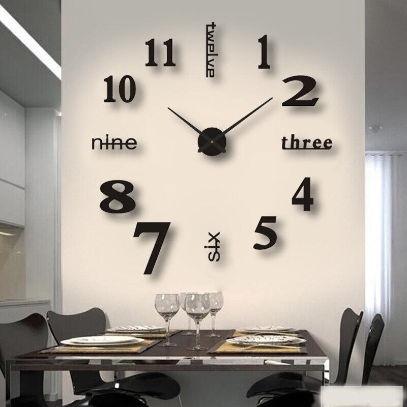 Sleek Modern Wall Clock With 3D Numerals That Float