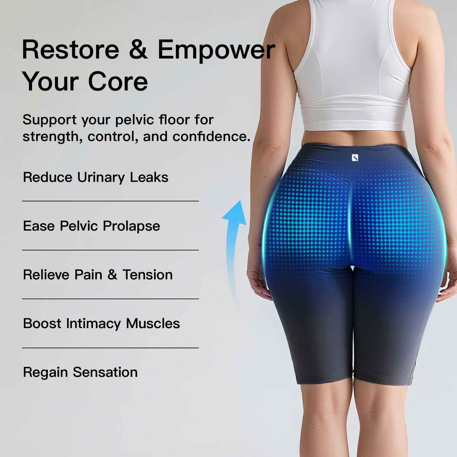 Mindennapi leggings EMS-sel a jobb alsótest formálásáért és állítható intenzitással