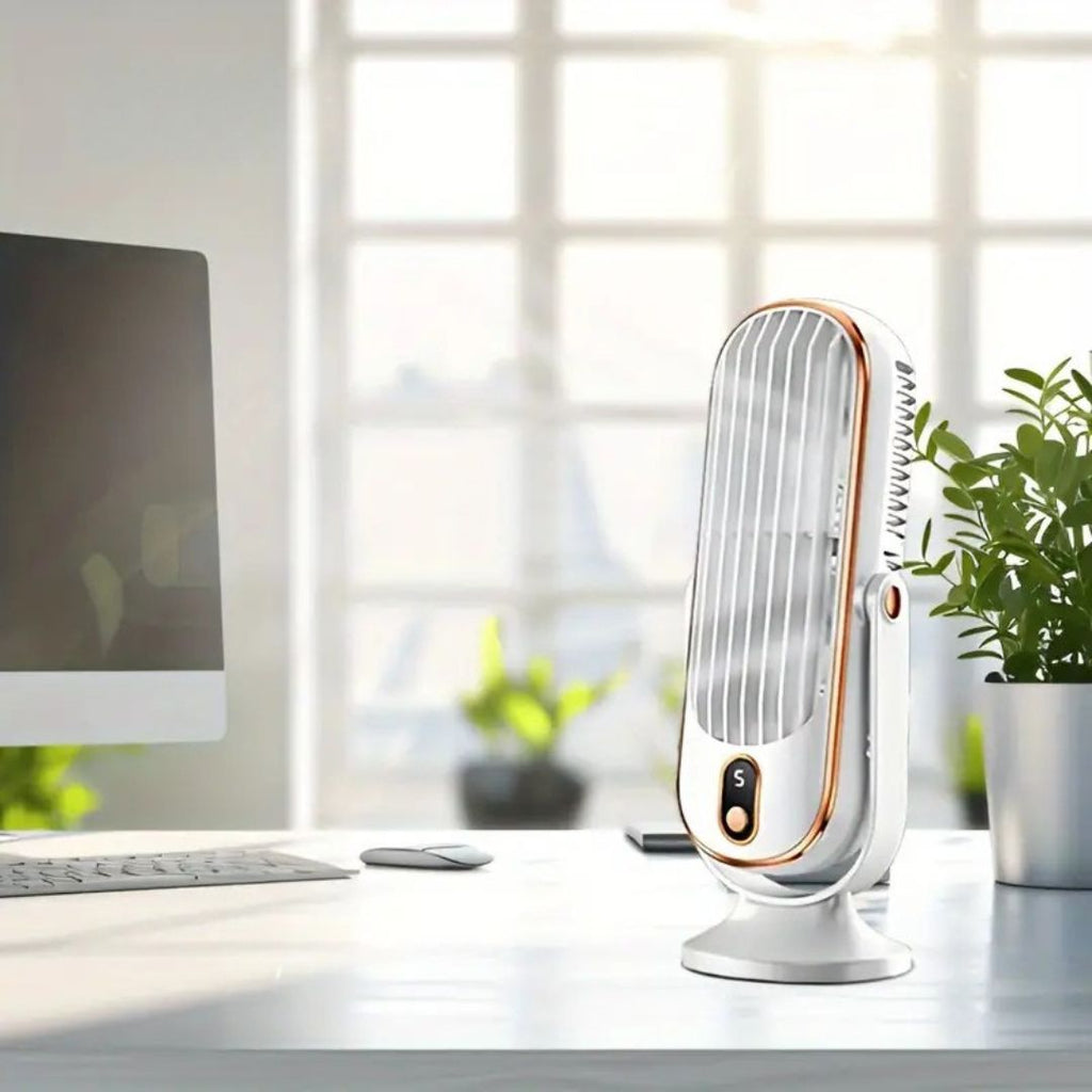 LumaBreeze Quiet USB Fan With Rechargeable Battery For Home And Office