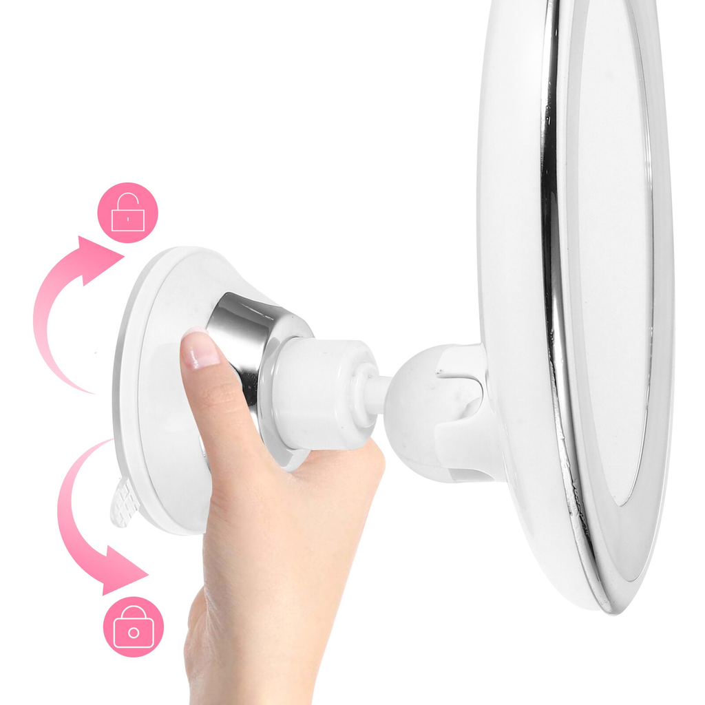 Espejo LED con aumento de 10x y rotación de 360 grados para detalles de cerca