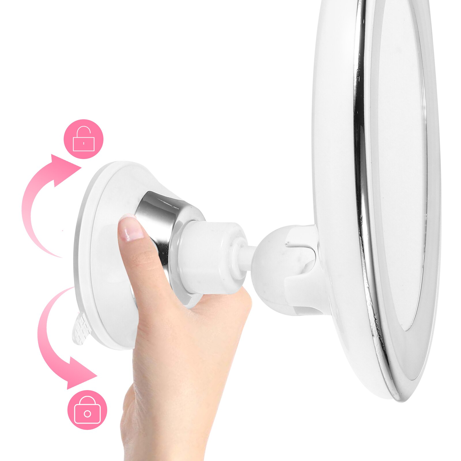 Espejo LED con aumento de 10x y rotación de 360 grados para detalles de cerca