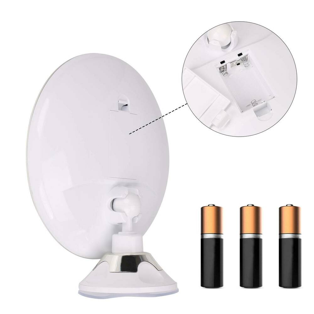 Espejo LED con aumento de 10x y rotación de 360 grados para detalles de cerca