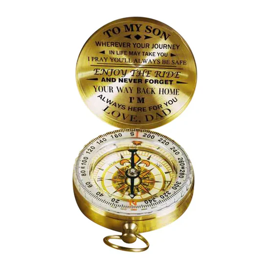 Dad And Son Engraved Compass Keepsake Across Generations