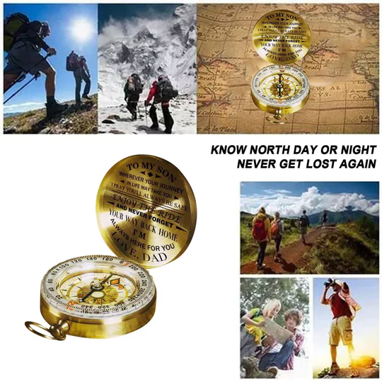 Dad And Son Engraved Compass Keepsake Across Generations