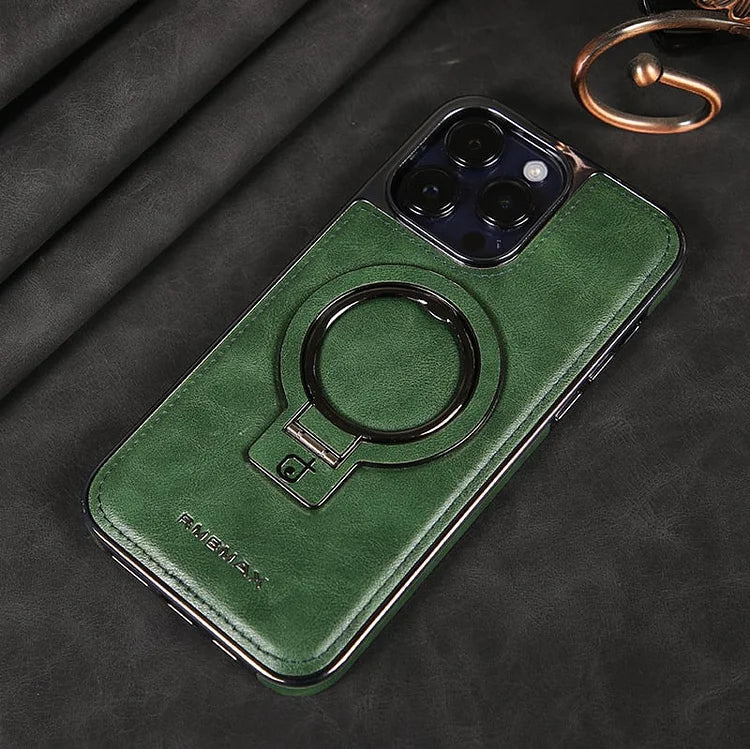 Pouzdro LuxeLeather na iPhone s kovovým stojánkem pro každodenní použití