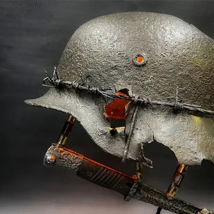 AntiqueLume Steel Helmet Lamp For Historic Home Decor