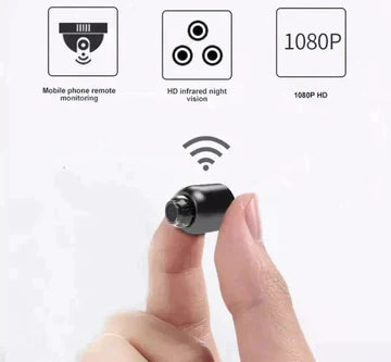 Mini Câmera WiFi com Visão Noturna para Monitorização de Casa e Animais em Movimento