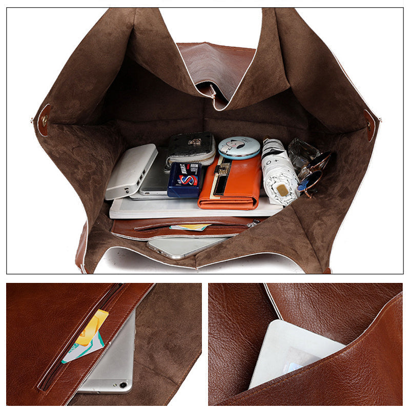 Elegant Leather Tote For Daily Essentials And Everyday Use