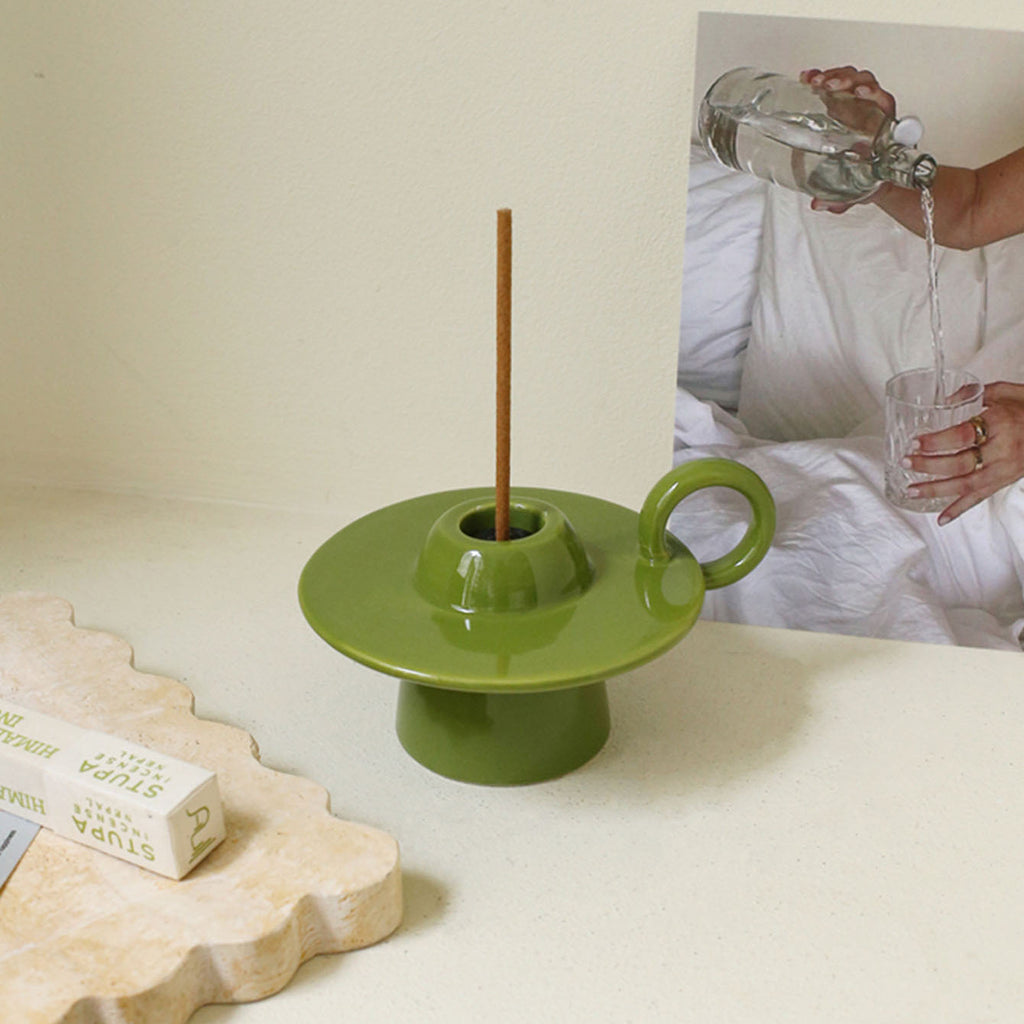 Orbita Ceram Candle Stand In Vintage UFO Style For Tables