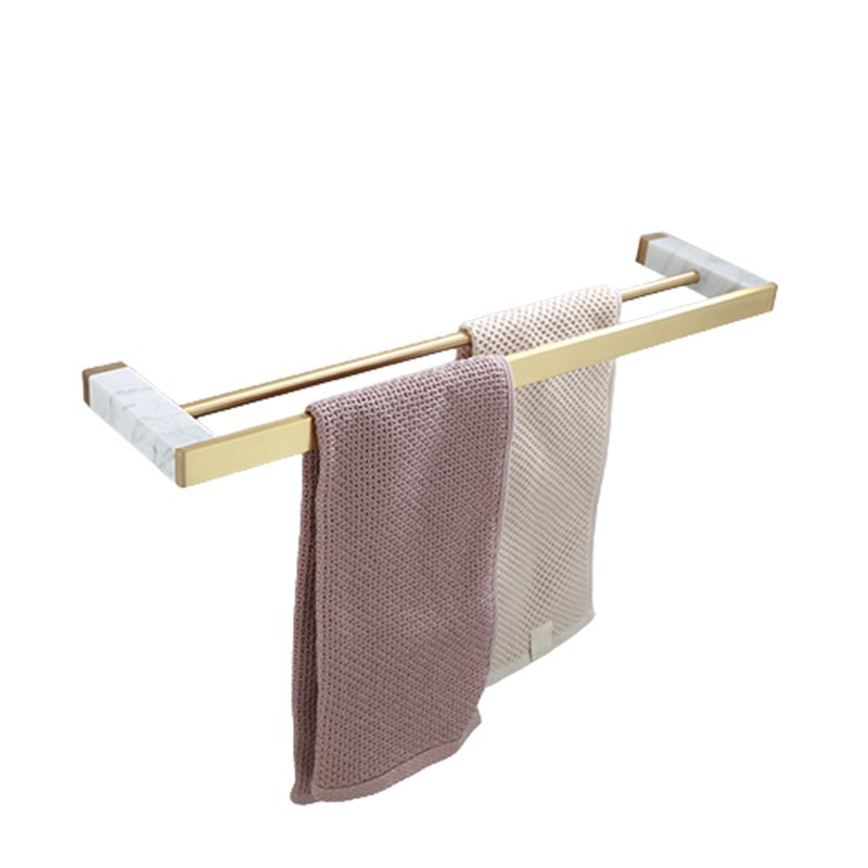 Polished Brass Bath Accessory Set With Marble Hardware For Coordinated Decor