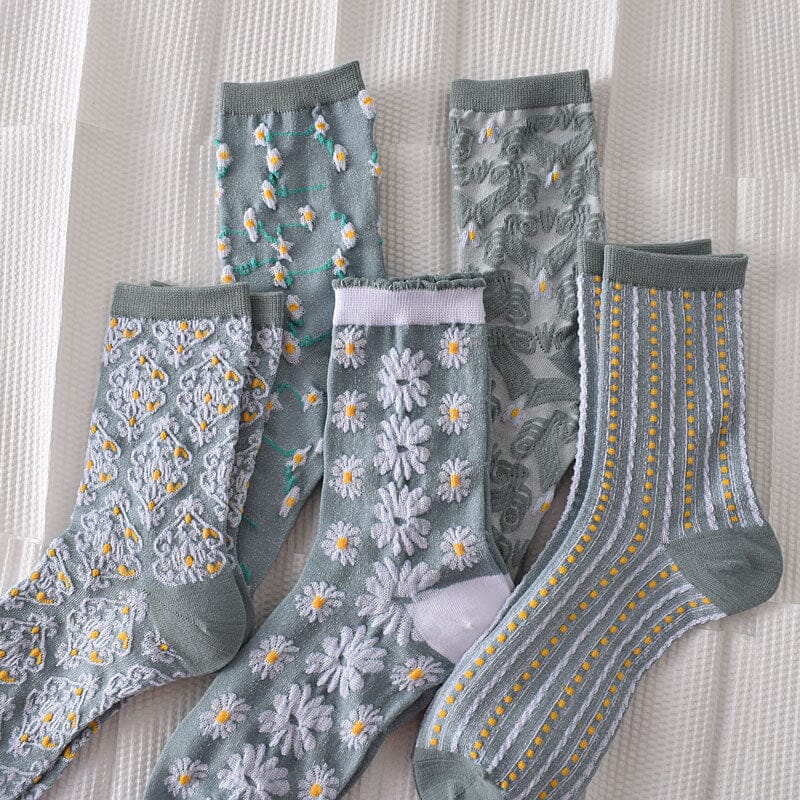Women's Cotton Socks With Floral Pattern 10 Pack For Everyday Wear