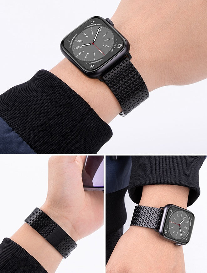 Bracelet magnétique en acier NovaForge inspiré de Corbusier pour Apple Watch