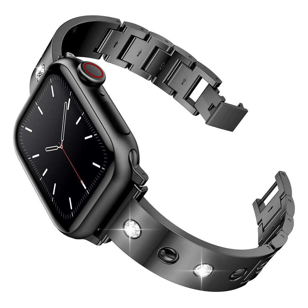 Bracciale con fibbia incastonata di diamanti LumaForge per Apple Watch