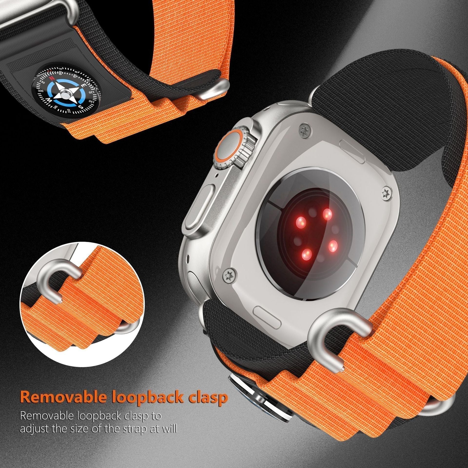 Cinturino TerraWeave Compass in Nylon con Anello per Apple Watch
