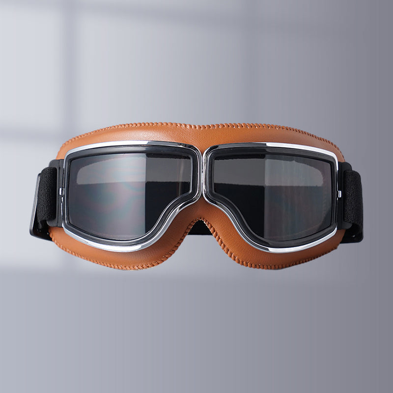 RoadRider Vintage Goggles With Interchangeable Lenses And Cushioned Comfort