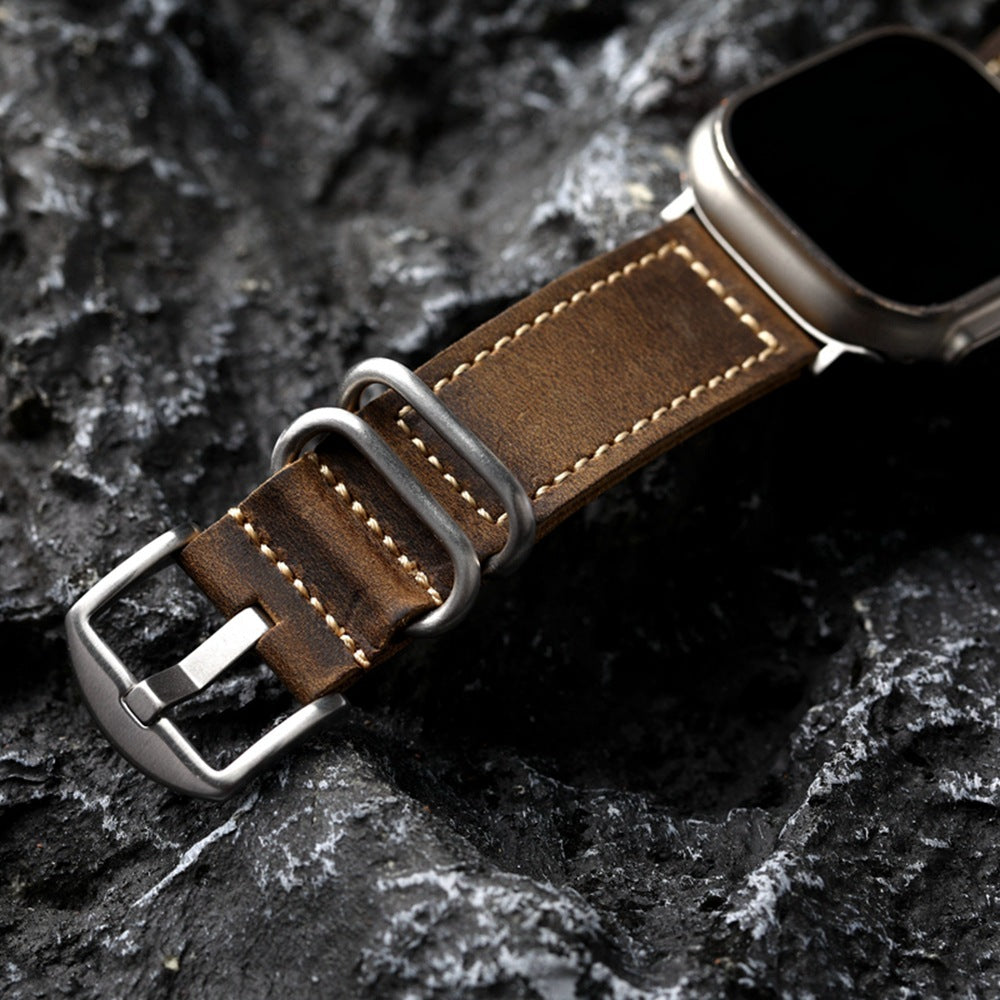 LuxeAnchor Handmade Vintage Leather Strap For Apple Watch