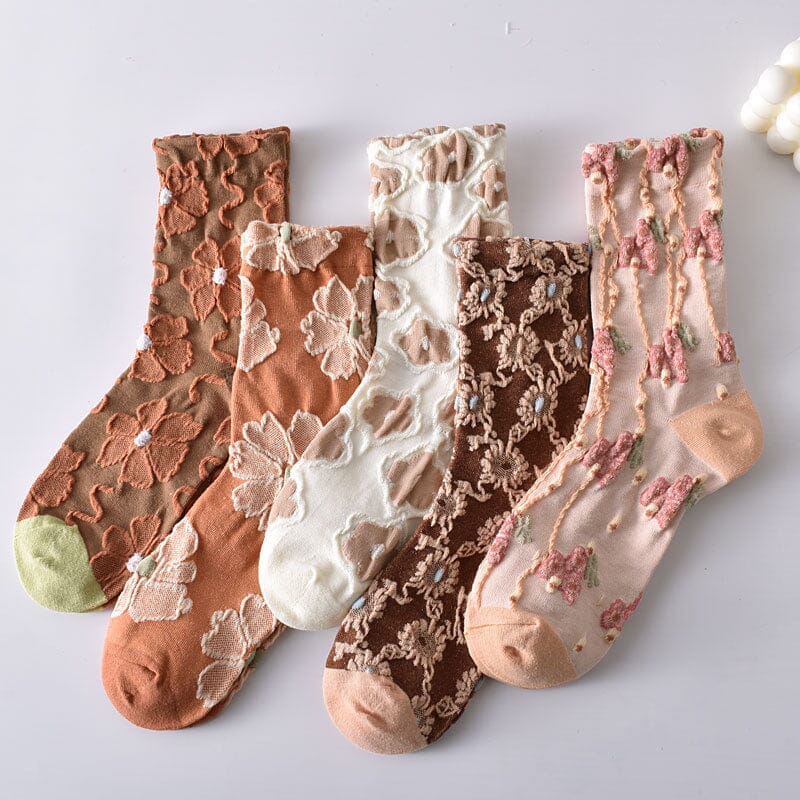 Women's Cotton Socks With Floral Pattern 10 Pack For Everyday Wear