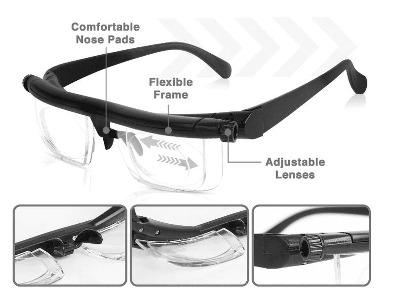VisionShift Adjustable Focus Glasses For Everyday Reading And Vision Clarity