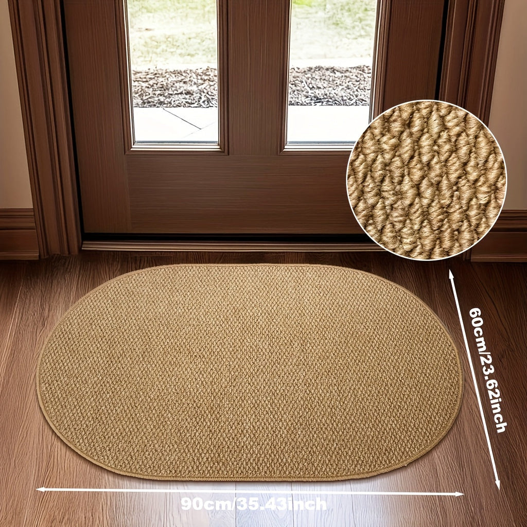 ScandiRoots Oval Rug Brown Nordic Style for Entryways and Bathrooms