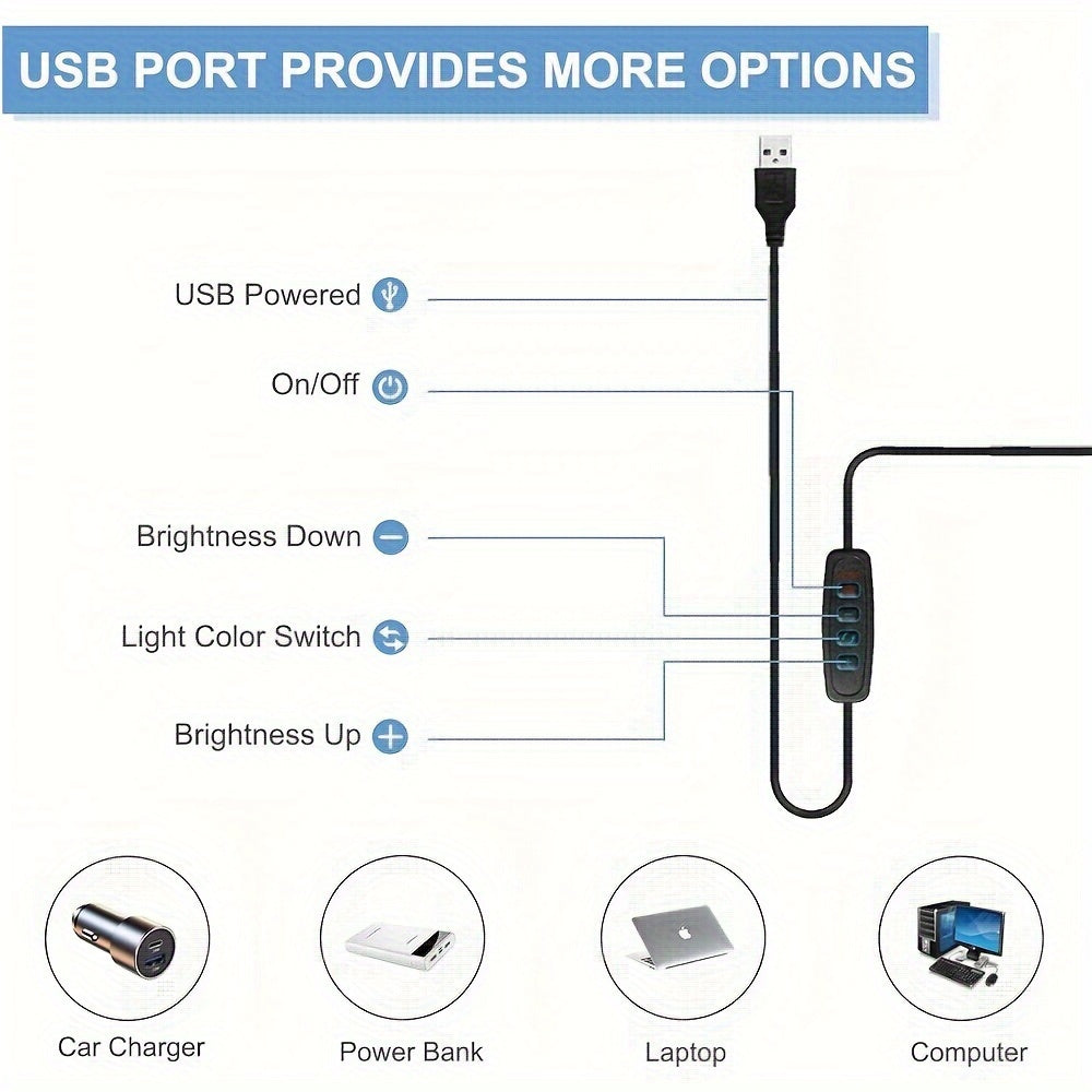 Flexiglow Clip-On LED Lamp With Adjustable Brightness and 3 Color Temperatures, 10 Levels