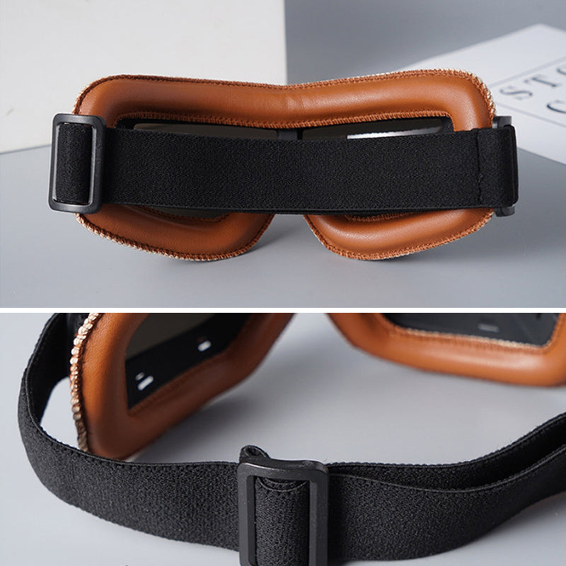 RoadRider Vintage Goggles With Interchangeable Lenses And Cushioned Comfort